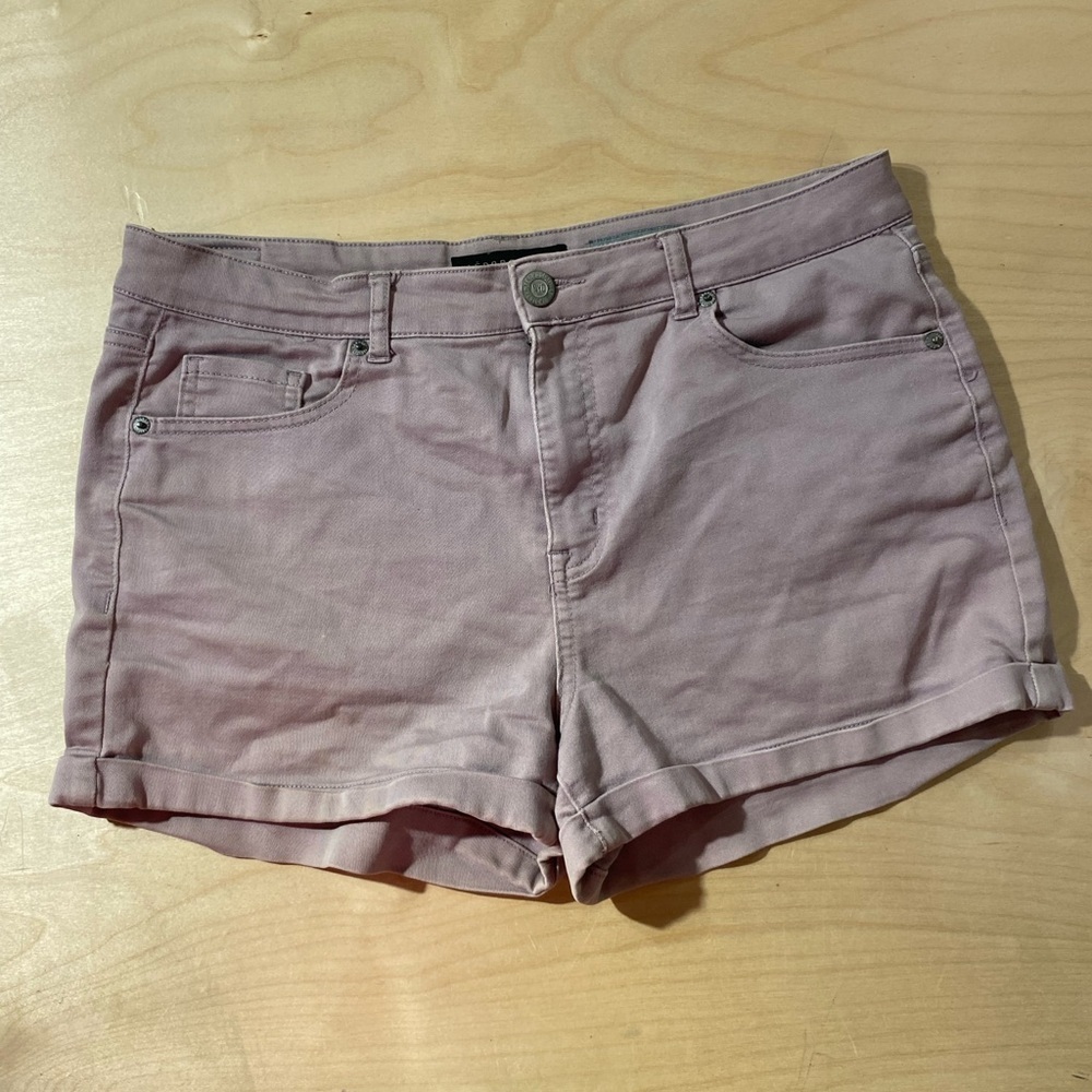 Aeropostale Purple High Waisted MIDI Jean Shorts with Cuffed Hem 12 (NL)
